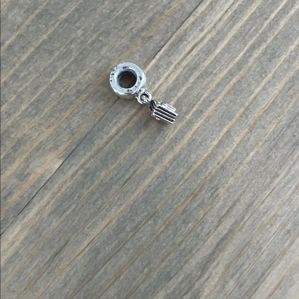 Retired Sterling Silver and 14K Yellow Gold Bible Dangle Bead with Cross - Picture 3 of 5